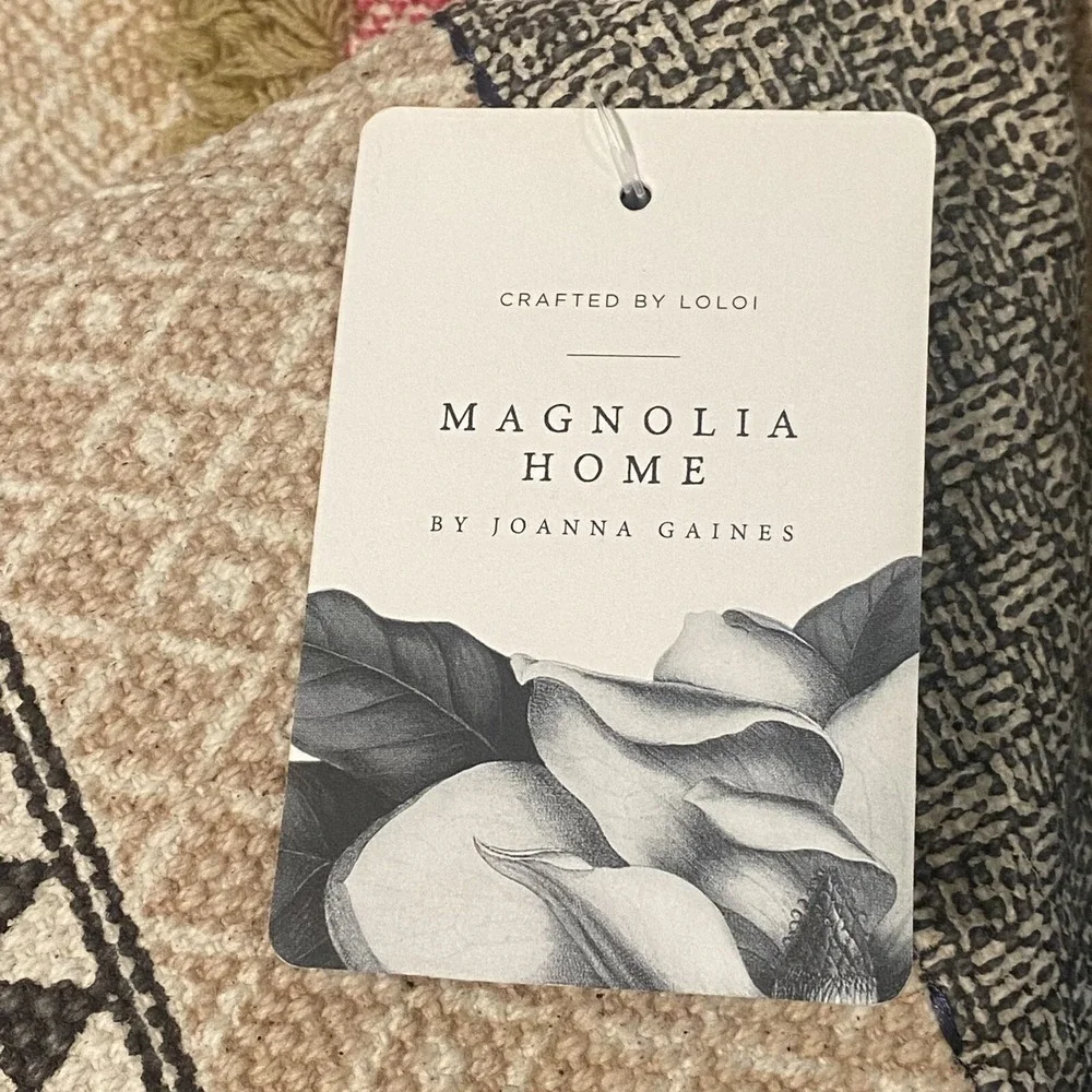 Magnolia Home Lumbar Boho Pillow Joanna Gaines Loloi 21 X 13 NEW READ
